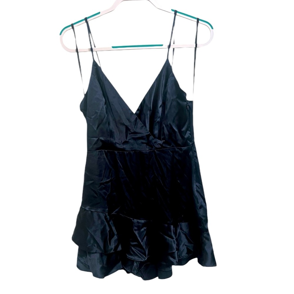 Satin navy mini dress
